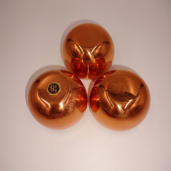 Set 3 Vintage Coppercraft Guild Round Copper Roly Poly Cups Whiskey Tea Coffee - Picture 6 of 6